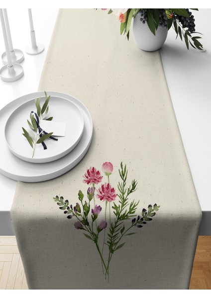 Flower Serisi 140X40 cm Dijital Baskılı Runner