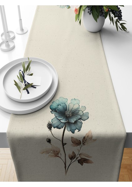 Flower Serisi 140X40 cm Dijital Baskılı Runner