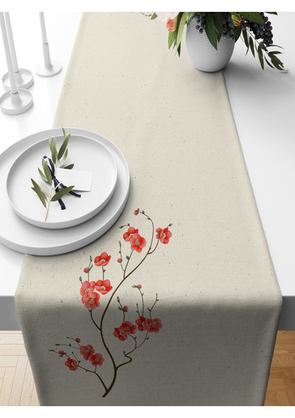 Flower Serisi 140X40 cm Dijital Baskılı Runner