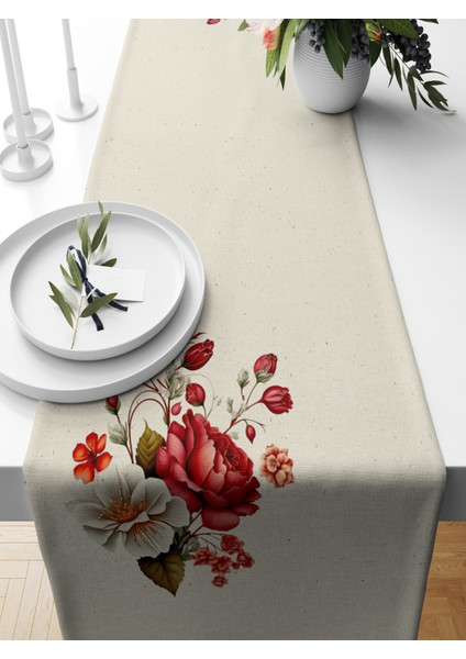 Flower Serisi 140X40 cm Dijital Baskılı Runner