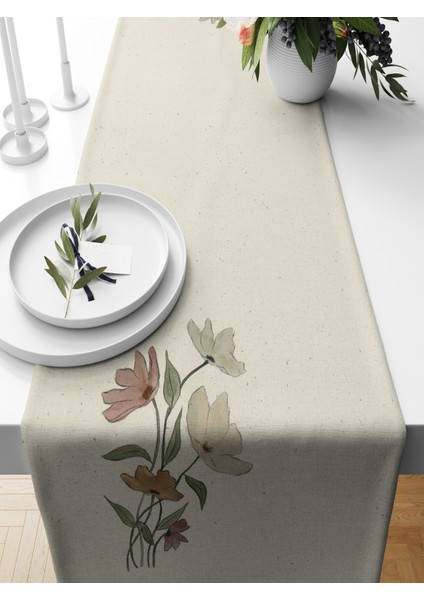 Flower Serisi 140X40 cm Dijital Baskılı Runner