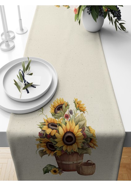 Flower Serisi 140X40 cm Dijital Baskılı Runner