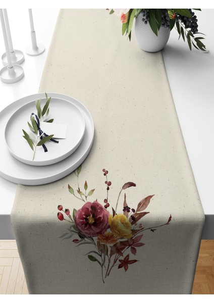 Flower Serisi 140X40 cm Dijital Baskılı Runner