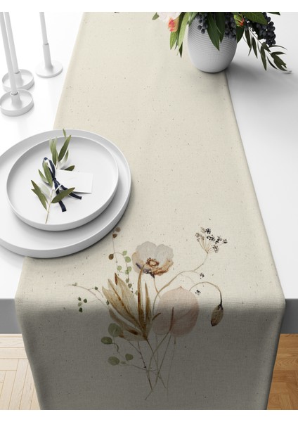 Flower Serisi 140X40 cm Dijital Baskılı Runner