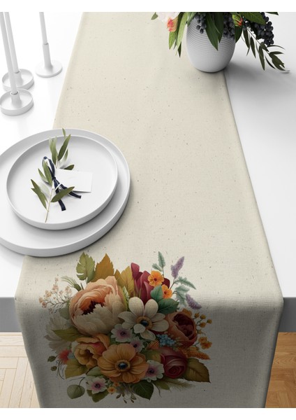Flower Serisi 140X40 cm Dijital Baskılı Runner