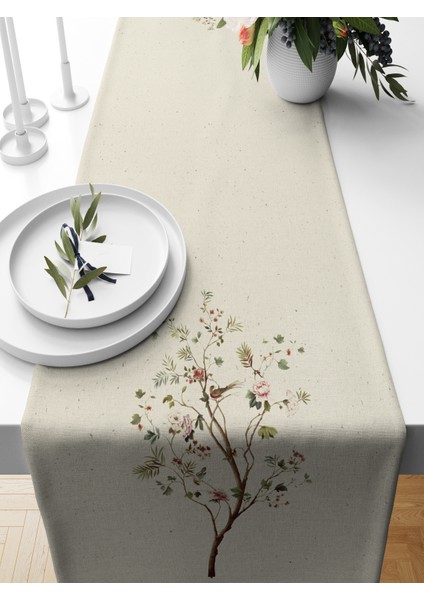 Flower Serisi 140X40 cm Dijital Baskılı Runner