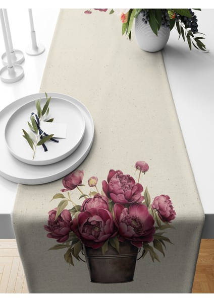 Flower Serisi 140X40 cm Dijital Baskılı Runner