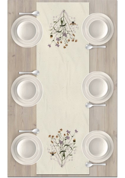 Flower Serisi 140X40 cm Dijital Baskılı Runner