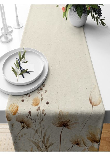 Flower Serisi 140X40 cm Dijital Baskılı Runner