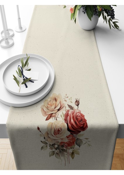 Flower Serisi 140X40 cm Dijital Baskılı Runner