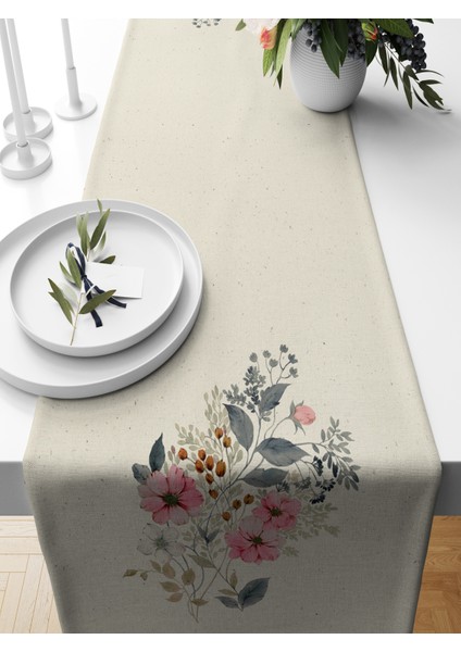 Flower Serisi 140X40 cm Dijital Baskılı Runner