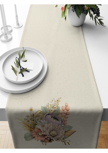 Flower Serisi 140X40 cm Dijital Baskılı Runner