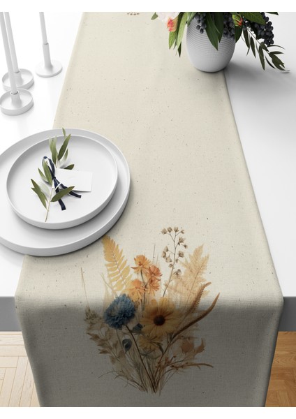 Flower Serisi 140X40 cm Dijital Baskılı Runner
