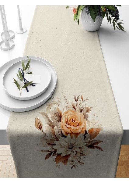 Flower Serisi 140X40 cm Dijital Baskılı Runner