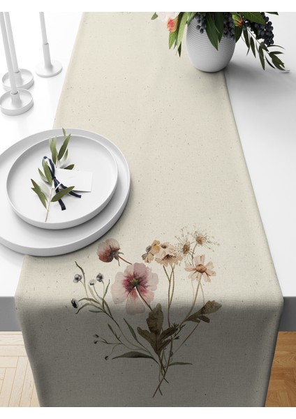 Flower Serisi 140X40 cm Dijital Baskılı Runner