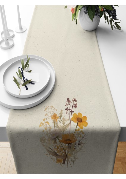 Flower Serisi 140X40 cm Dijital Baskılı Runner