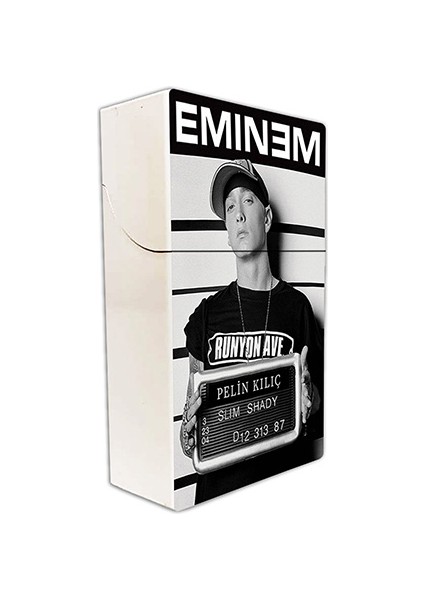 Eminem Baskılı Tabaka Kişiye Özel Isimli Sigara Kutusu Tabakası Standart Boy
