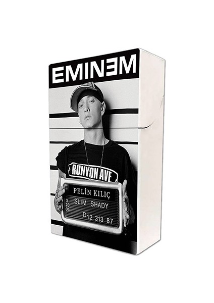 Eminem Baskılı Tabaka Kişiye Özel Isimli Sigara Kutusu Tabakası Standart Boy