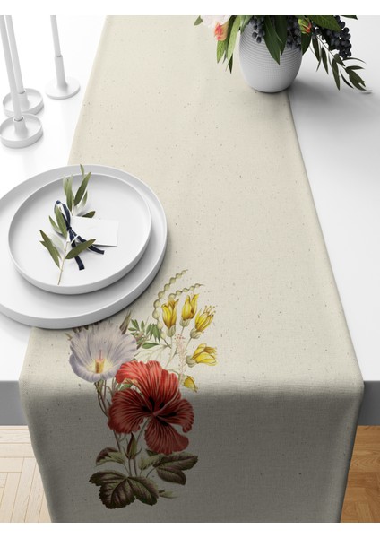 Flower Serisi 140X40 cm Dijital Baskılı Runner