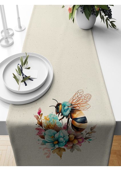 Flower Serisi 140X40 cm Dijital Baskılı Runner