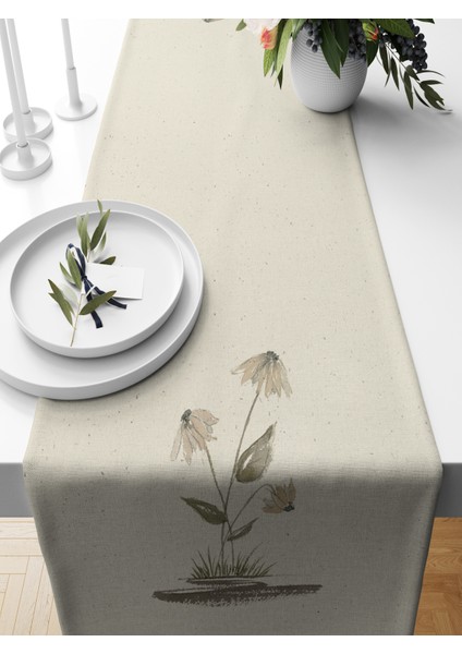 Flower Serisi 140X40 cm Dijital Baskılı Runner