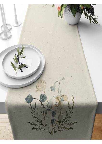Flower Serisi 140X40 cm Dijital Baskılı Runner