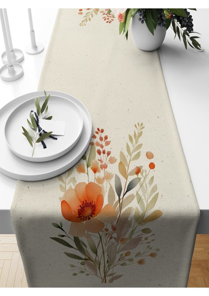 Flower Serisi 140X40 cm Dijital Baskılı Runner