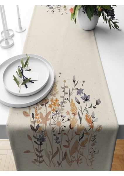 Flower Serisi 140X40 cm Dijital Baskılı Runner