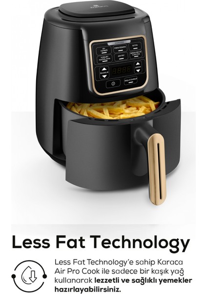 Air Pro Cook Xl 2 In 1 Konuşan Airfryer Black Mineral Gold 4 Kişilik Fritöz