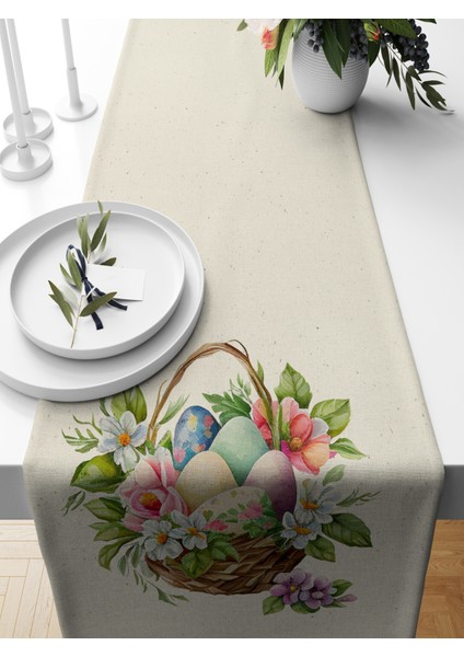 Flower Serisi 140X40 cm Dijital Baskılı Runner