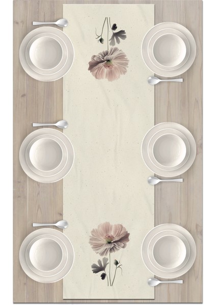 Flower Serisi 140X40 cm Dijital Baskılı Runner