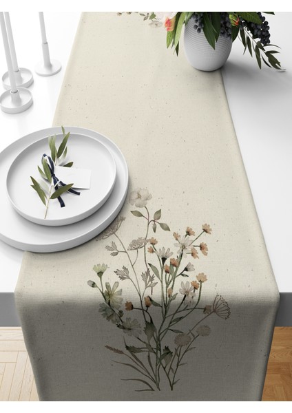 Flower Serisi 140X40 cm Dijital Baskılı Runner