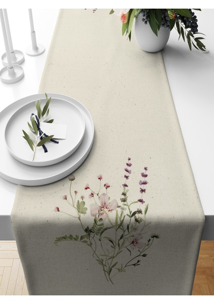 Flower Serisi 140X40 cm Dijital Baskılı Runner