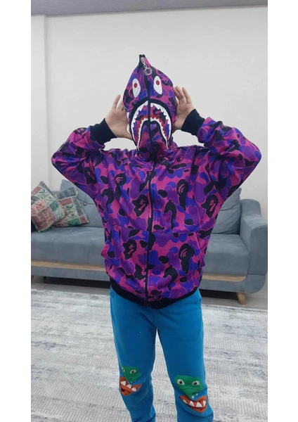 Lavinia Boutiques Pubg Bape x Shark Hoodie Mor