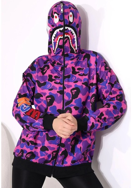 Pubg Bape x Shark Hoodie Mor