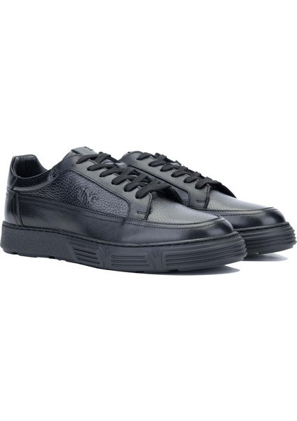 Erkek Hakiki Deri Siyah Sneakers & Spor Ayakkabı 233 4610 Erk Ayk Y24 Sıyah
