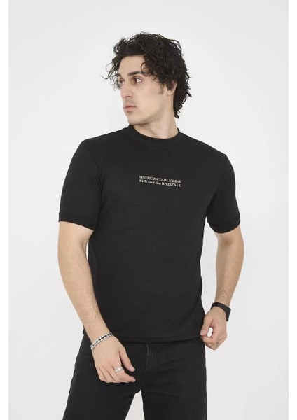 Bisiklet Yaka Slim Fit T-Shirt- Siyah fiyatları