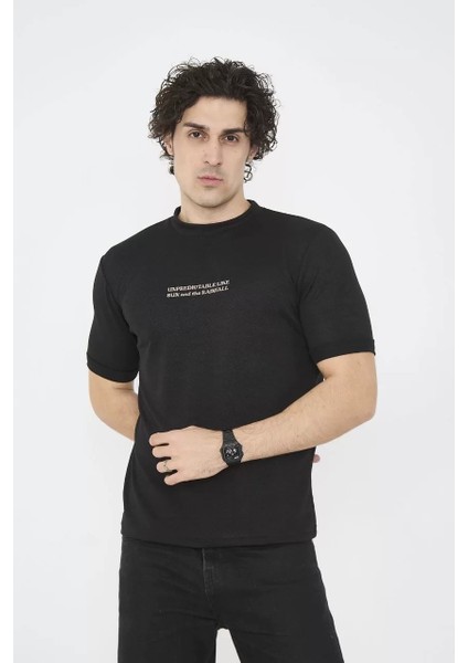 Bisiklet Yaka Slim Fit T-Shirt- Siyah modelleri