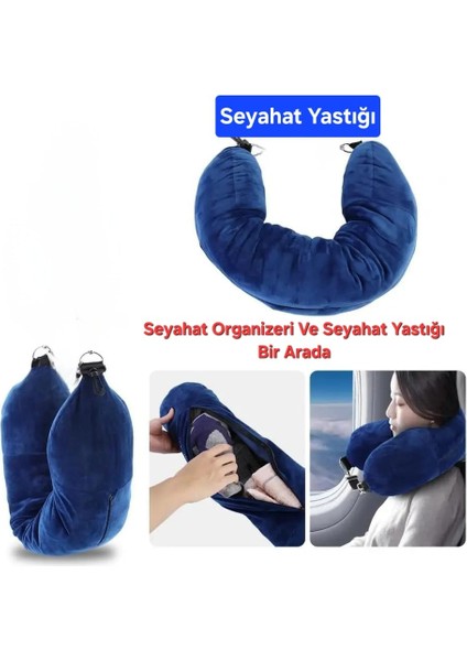 İlin Baby Seyahat Boyun Yastığı ve Giysi Eşyaları Ekstra Bagaj Ücretlerinden Kaçınmak Için 3'ü 1  Organizer