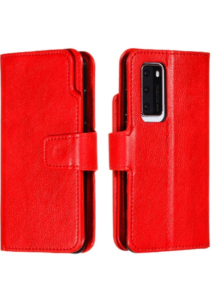 Huawei P40 9 Kart Yuvaları Pu Deri Manyetik Cüzdan Kickstand Için Kılıf (Yurt Dışından)