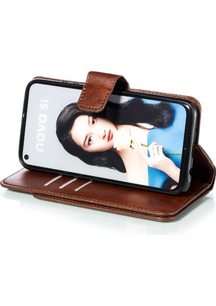 Huawei P20 Lite 9 Kart Yuvaları Için Kılıf Pu Deri Kickstand Cüzdan Manyetik (Yurt Dışından)