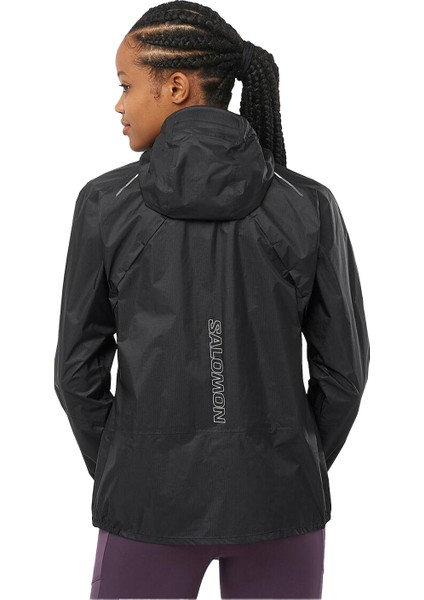 Bonatti Waterproof Kadın Siyah Koşu Yağmurluğu