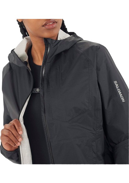 Bonatti Waterproof Kadın Siyah Koşu Yağmurluğu