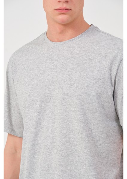 Erkek 3 Lü Paket Pamuk Oversize Tişört Basic Bisiklet Yaka Kısa Kollu T-Shirt