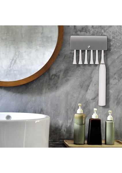 Diş Fırçası Tutucu, 304 Paslanmaz Çelik Toz Geçirmez Duvara Monte Kendinden Yapışkanlı Diş Fırçası Depolama Organizatör Stand Rafı (Gümüş (6 Fırça Yuvası)) (Yurt Dışından) modelleri