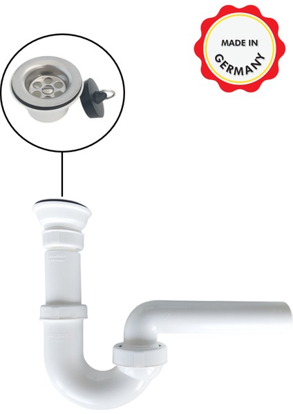 koku önleyici evye sifonu 100/0, 1 1/4'', DN40, paslanmaz delikli süzgeçli, koku yapmaz, kolay uygulanır, her yöne dönebilen mafsallı 40'lık çıkış borulu fiyatları