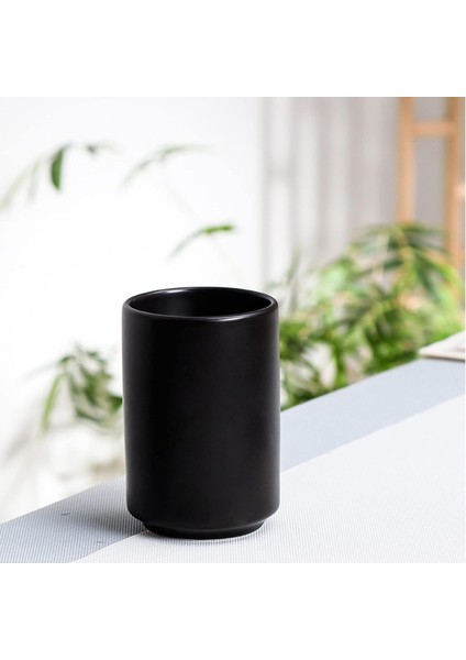 Banyo Için Seramik Siyah Diş Fırçalığı, Duş Için Diş Fırçası ve Diş Macunu Tutucular, Tezgah Için Diş Fırçası Düzenleyici, Seramik Tumbler Bardak, Banyo Aksesuarı, Siyah (Yurt Dışından) modelleri