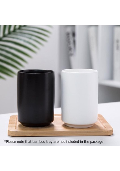 Banyo Için Seramik Siyah Diş Fırçalığı, Duş Için Diş Fırçası ve Diş Macunu Tutucular, Tezgah Için Diş Fırçası Düzenleyici, Seramik Tumbler Bardak, Banyo Aksesuarı, Siyah (Yurt Dışından) fırsatları