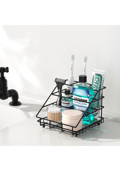 Banyo Için Diş Fırçası Tutucu, Paslanmaz Çelik Banyo Organizatör Tezgah Aksesuarları 6 Yuvalı Elektrikli Diş Fırçası Diş Macunu Tutucu (Siyah, Küçük) (Yurt Dışından) fırsatları