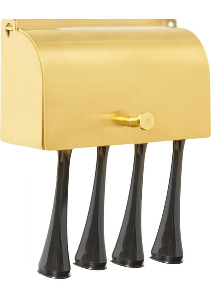 Diş Fırçası Tutucu, 304 Paslanmaz Çelik Toz Geçirmez Duvara Monte Kendinden Yapışkanlı Diş Fırçası Depolama Organizatör Stand Rafı (Altın (4 Fırça Yuvası)) (Yurt Dışından) fırsatları